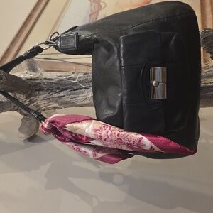 Coach Black Glove Tanned Leather KRISTIN SLOUCHY HOBO